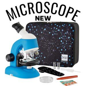 New Kids 29-Piece Microscope STEM Set Science Kit w/ Carrying Case Up To 1200x